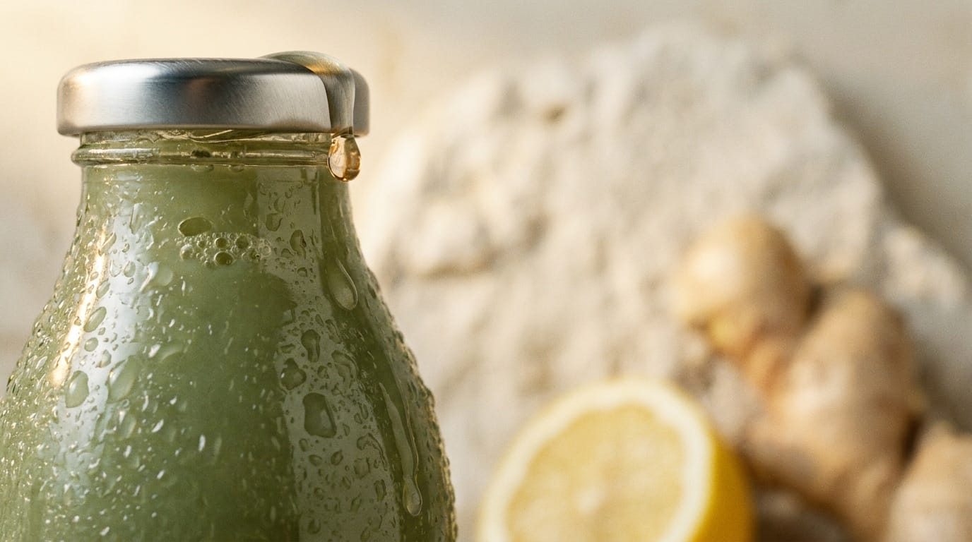 Condensation droplets on a chilled bottle
