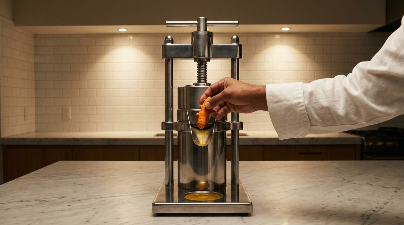 Hand reaching for the morning bottle