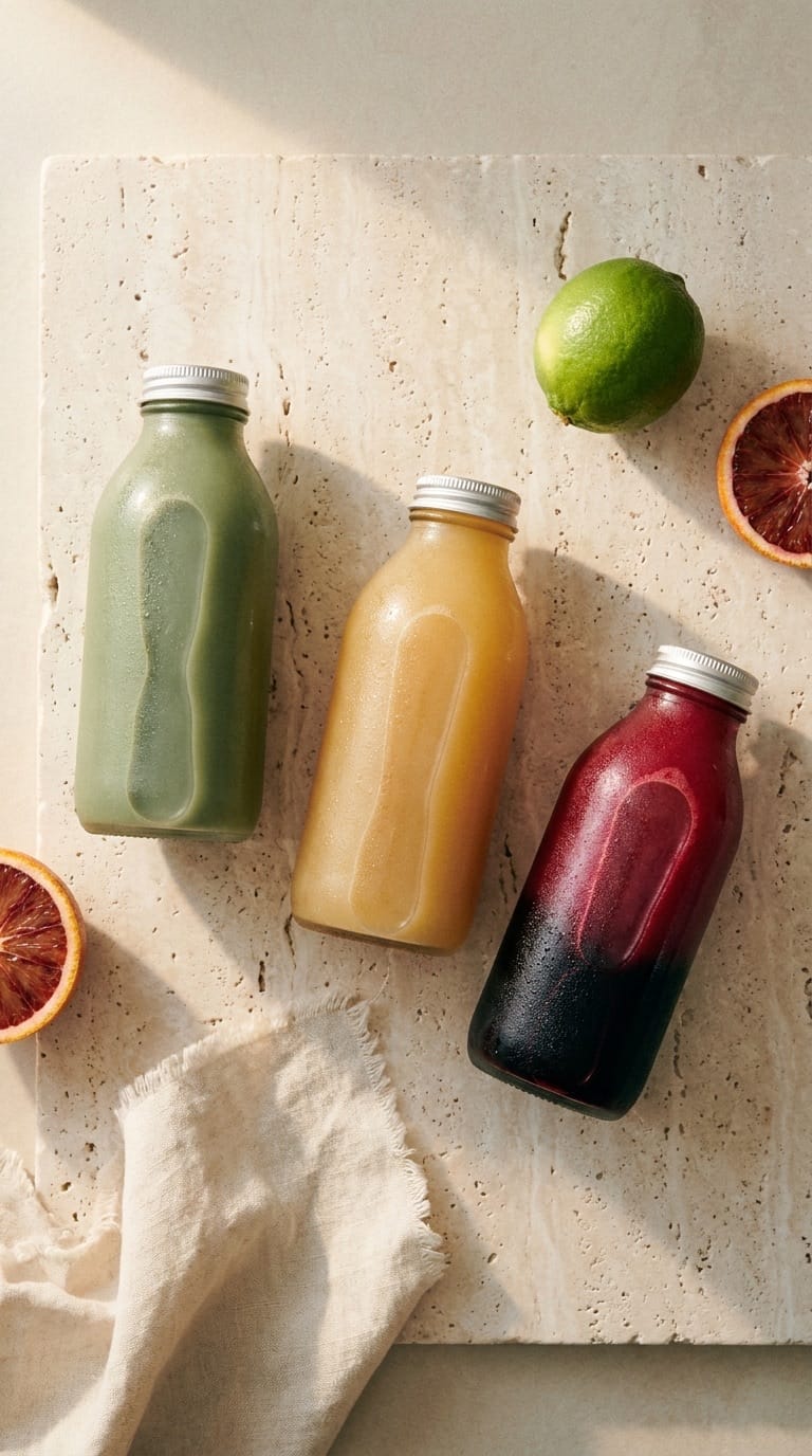 Cold-pressed bottles portrait, sixth composition