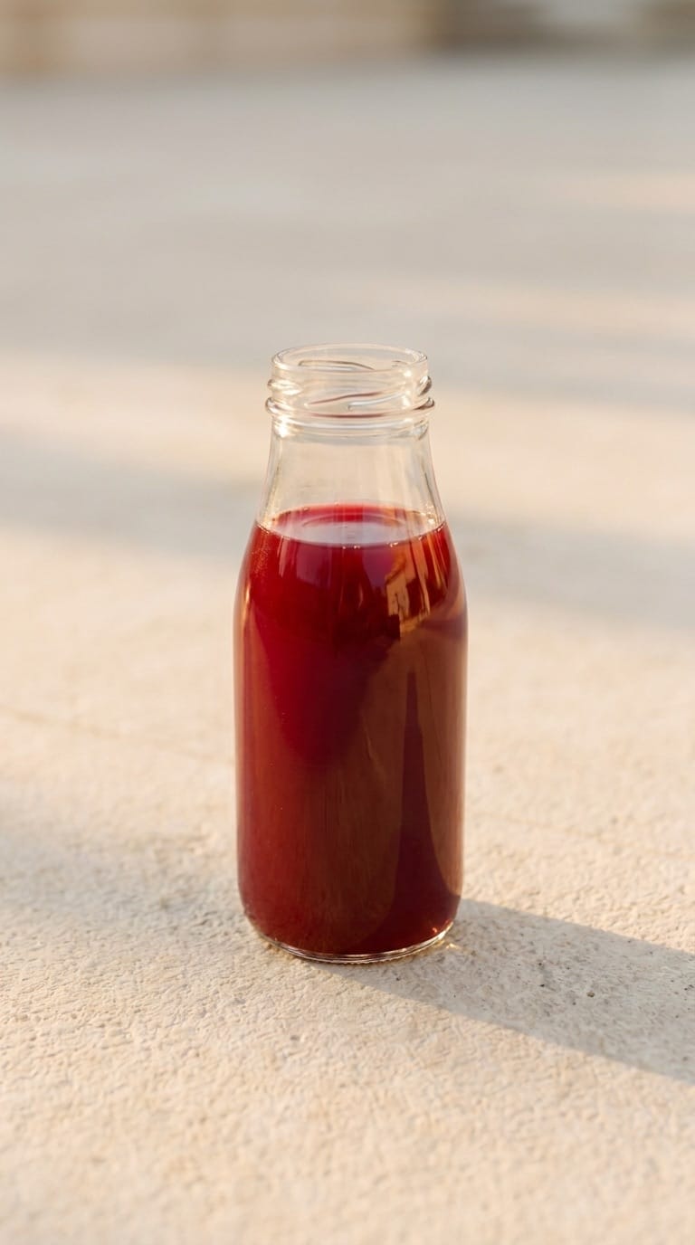 Ruby cold-pressed bottle portrait