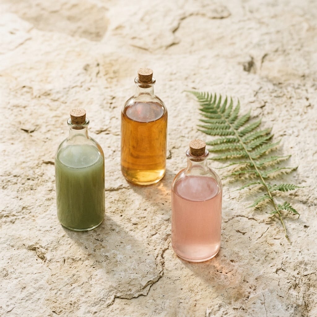 Three bottles on limestone — weekend tune-up