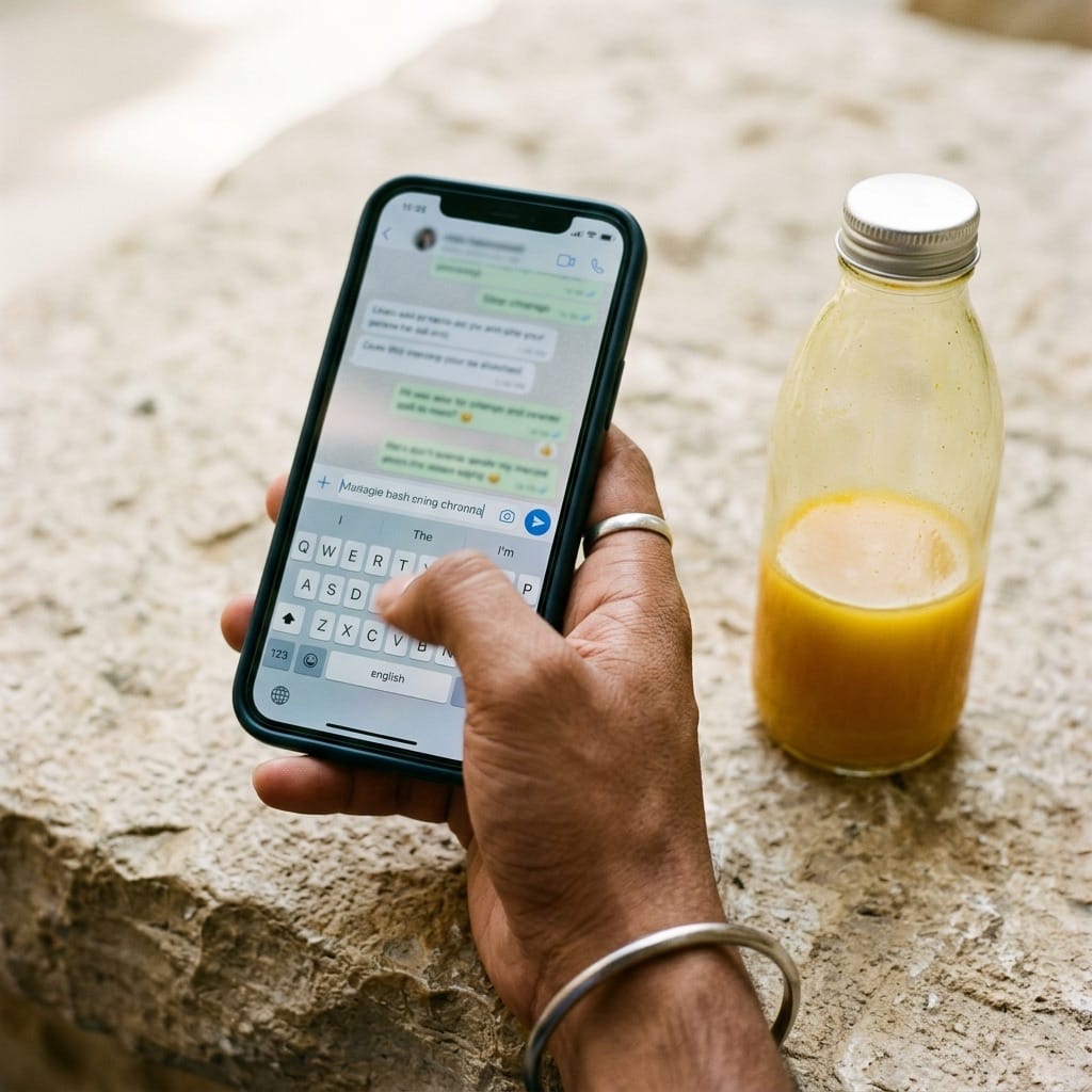 Typing a personal recommendation on a phone