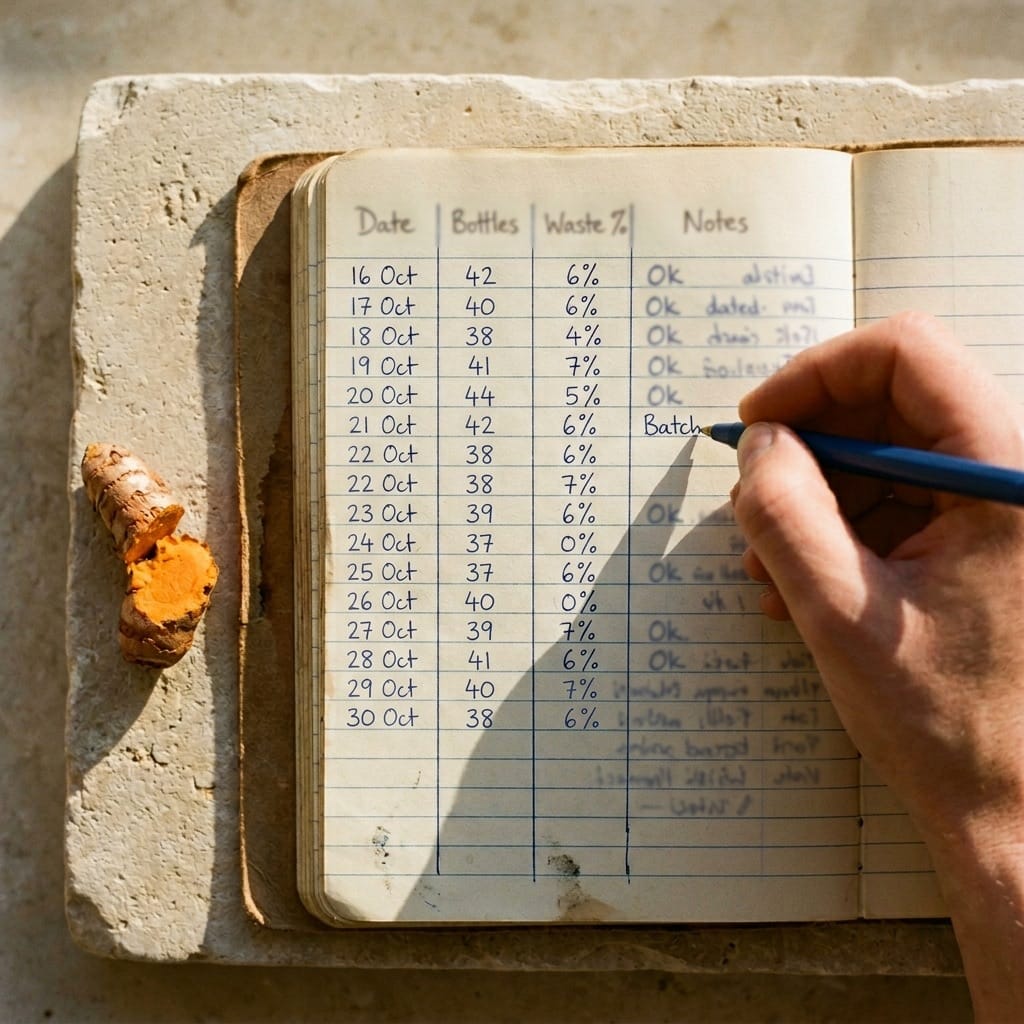 Production batch log — second entry view